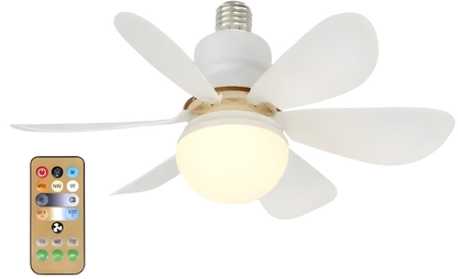 Ventilador LED de Techo con Control Remoto – Luz Regulable y Bajo Consumo
